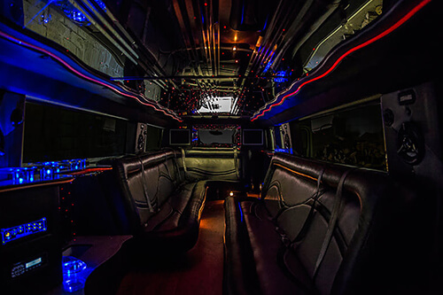 stereo system on limo