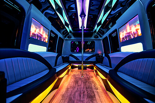 hardwood floors on limo bus