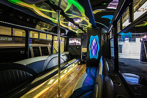 Limo bus color-changing LED lights