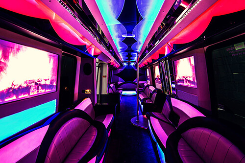 Tinted windows on limo bus